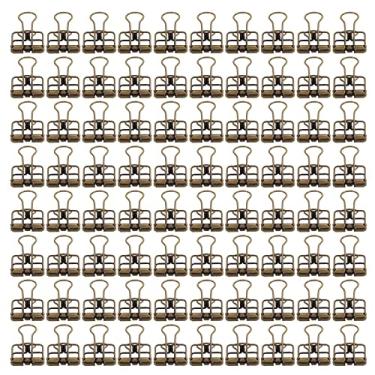 Imagem de Ainoli 80 peças clipes de pasta 19mm poderosa força de fixação durável metal multicolorido clipes de papel para escola de escritório em casa (Bronze)