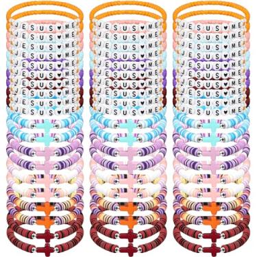 Imagem de Tondiamo Conjunto de 60 pulseiras de Páscoa empilháveis com contas elásticas para mulheres, pacote de pulseiras cristãs, joias inspiradoras, presente para festa de Páscoa, presente de amigos cristãos