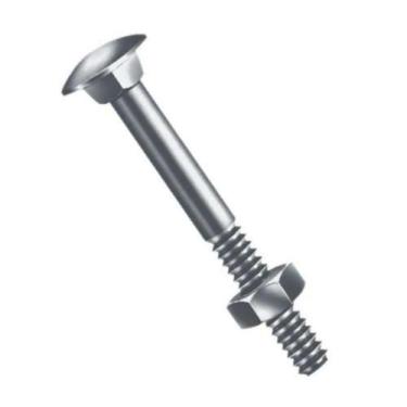 Imagem de Parafuso Francês 1-4 X 5 Zincado Com Porca Sextavada - Aço Baixo Carbo