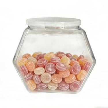 Imagem de Recipiente hexagonal de armazenamento de alimentos de 1500 ml de grande capacidade – hermético e à prova de umidade, inodoro e fácil de limpar, adequado para lanches, doces, produtos secos e grãos