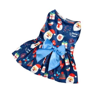 Imagem de Vestido De Natal Para Cães Com Estampa De Papai Noel E Floco De Neve, 