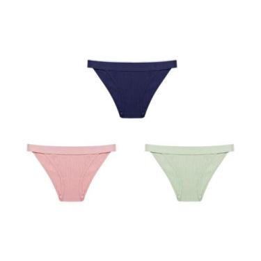 Imagem de Conjunto De Calcinhas De Algodão Com Cintura Baixa Para Mulheres 3PCS 