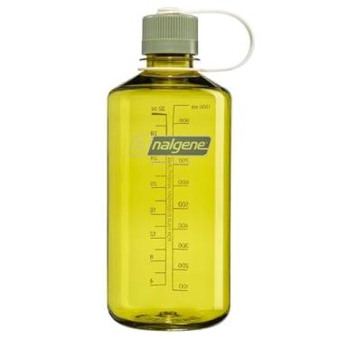 Imagem de Nalgene Garrafa de água Tritan livre de BPA à prova de vazamento - boca estreita de 946 ml - Feita nos EUA para uso externo e hidratação diária (endívia com verde óleo)