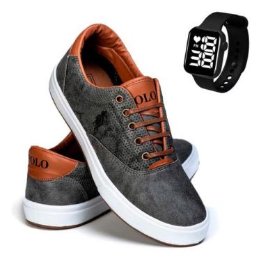 Imagem de Kit tênis masculino lançamento polo open confortavel casual elegante r