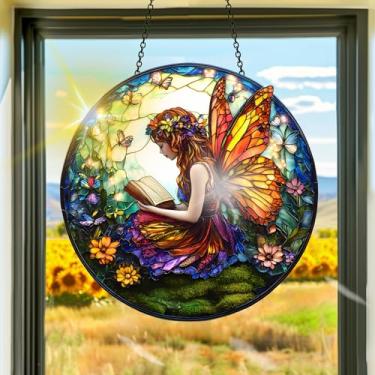 Imagem de Acrílico colorido, apanhadores de sol de primavera, decoração de janela pendurada de fada, arte de parede de arco-íris, para quarto, interior, exterior, jardim, dia dos namorados, enfeites de Páscoa