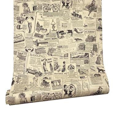 Imagem de Yifasy Revestimentos autoadesivos de prateleira e gaveta de rolo retrô de 9 m para armários de cozinha, capa de bancada de PVC à prova d'água protetores de parede de móveis de PVC (L-354,3 x 17,7