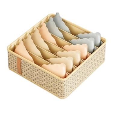 Imagem de Caixa Organizadora de Roupas Intimas Organizador de Guarda-Roupas Multiuso(1,Bege)