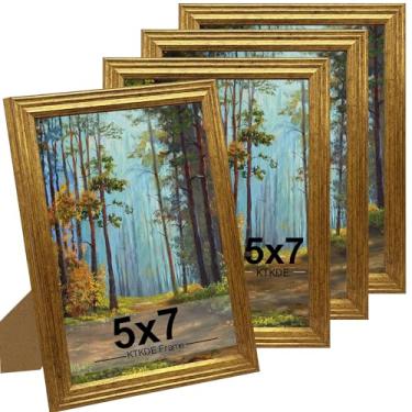 Imagem de KTKDE Conjunto de 4 porta-retratos 12 x 18 cm, molduras douradas vintage ornamentadas com vidro de verdade, 12 x 18 cm, moldura antiga para decoração de parede ou mesa, decoração de casa retrô, melhor