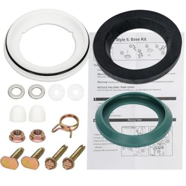 Imagem de MONST 42138 Kit de base de vaso sanitário de substituição, compatível com Aqua-Magic Residence e Aqua-Magic Style II, anéis de vedação de cobertura de nuvens, vedação de flange de armário e pacote de