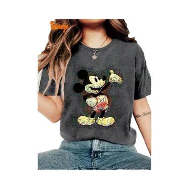 Imagem de Camiseta Vintage Disney Mickey Mouse Minnie Balloon De Algodão Unissex