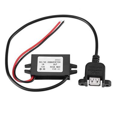 Imagem de Conversor abaixador DC para DC 12V a 5V 3A 15W com montagem em painel fêmea USB regulador de tensão à prova d'água à prova de choque para áudio de carro LED Display de energia