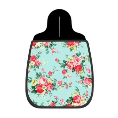 Imagem de Lixeira De Carro Organizador Lixinhocar Floral Rosas Vermelhas fundo Azul