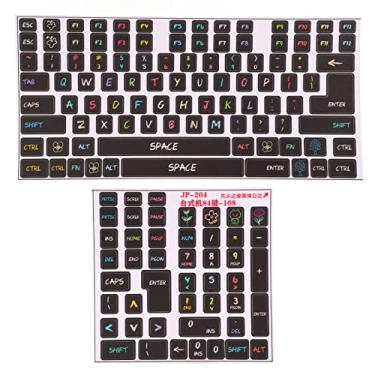 Imagem de Adesivos De Teclado, 2 Peças De Teclado Mecânico Geral Em Inglês Adesivos Coloridos Decorativos Para Teclado De Computador De Mesa Adesivos Para Teclado De 84 A 108 Teclas