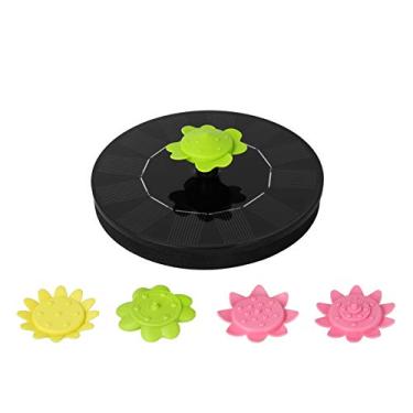 Imagem de Fonte Solar 6V 1W com 5 Bicos de Tipo Flor Bomba Água Flutuante a Energia Sem Escova para Decoração Piscina Lago Jardim Pátio Circulação e Oxigenação