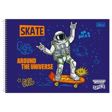 Imagem de Caderno De Cartografia E Desenho Espiral Capa Dura Spice 80 Folhas Tilibra Azul