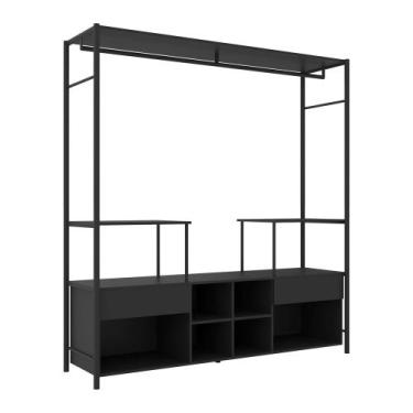 Imagem de Guarda Roupa Closet Modulado Barcelona Casal Preto Artefamol