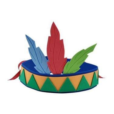 Imagem de Kit 5 unidades Cocar Índio Festa Fantasia Infantil - Arte Mania, 5 uni