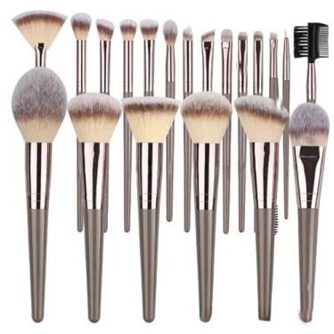 Imagem de Kit 20 Pincéis de Maquiagem com Estojo Cerdas Sintéticas Macias, Portátil e Completo para Base, Pó, Blush, Corretivo e Sombras – Travel Size Ideal para Presente, Uso Diário e Adolescentes