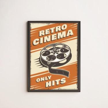 Imagem de Quadro Decorativo Retrô Cinema Only Hits 24X18Cm