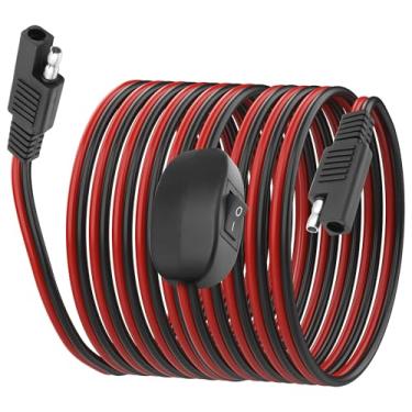 Imagem de XMSJSIY Cabo de extensão SAE com interruptor liga/desliga 14AWG fio de conexão rápida 12V-24V SAE conector para painel solar RV motocicleta acampamento trailer - 2,5 m/8,2 pés
