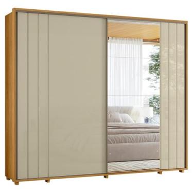 Imagem de Guarda Roupa Casal Dali 2 Portas Deslizante Com Espelho 278 cm Cumaru Opala Madetec