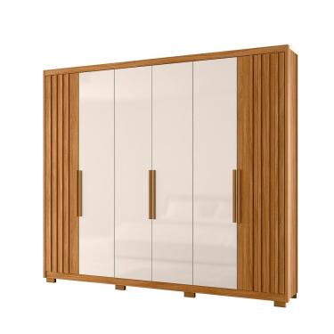 Imagem de Guarda Roupa Grande Quarto Casal Araguaia 6 Portas 4 Gavetas Freijo Com Off White
