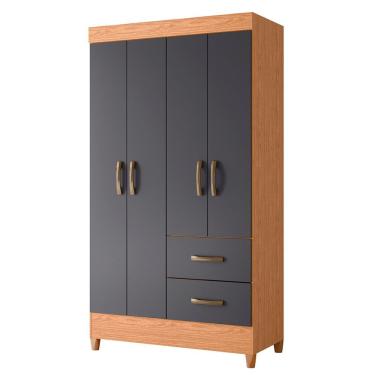 Imagem de Guarda Roupa Mobi 4 Portas 2 Porta Freijo Com Titanium - Albatroz