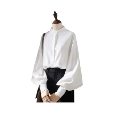 Imagem de Blusa Feminina De Manga Longa Com Gola Alta, Camisa Solta Para Primave