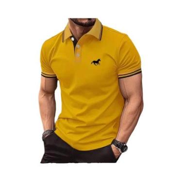 Imagem de Camisa Polo Casual Masculina Super Grande De Manga Curta Com Botão E G