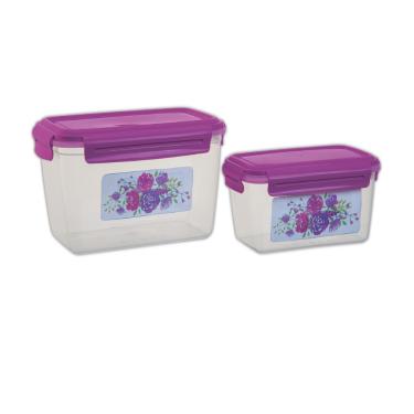 Imagem de Pote Hermético Com Travas Flores Lilás 1L ( 42507 )