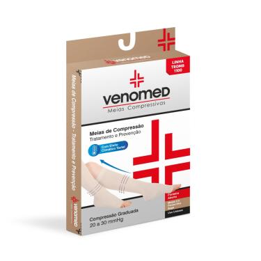 Imagem de MEIAS COMPRESSÃO 20 a 30MMHG ABERTA 3/4 VENOMED TROMB1100