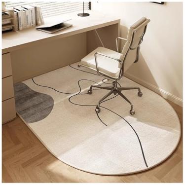 Imagem de Tapete de cadeira de escritório antiderrapante, tapete de absorção de choque para pisos de madeira, protetor de piso marrom macio e durável (120 x 80 cm) - fácil cuidado e isolamento acústico