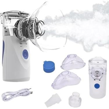 Imagem de Nebulizador Portátil Ultrassônico Silencioso, Inalador para Asma Adulto e Infantil, Máquina de Ar Comprimido com Máscaras e Bocal, Alimentação USB ou Pilhas AA