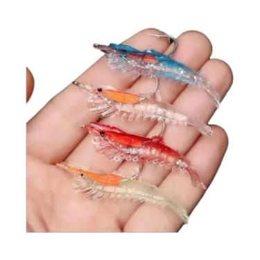 Imagem de Isca Artificial Luminosa De Camarão (4 Peças) Para Pesca De Robalo E P