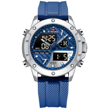 Imagem de Relógio Digital Led Impermeável Masculino Multifuncional Esportivo Azul