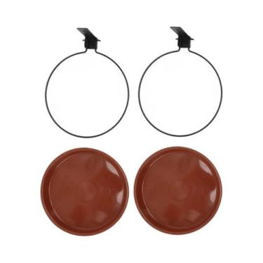 Imagem de Bebedouro E Comedouro Para Pássaros De Metal Reforçado Para Montagem E