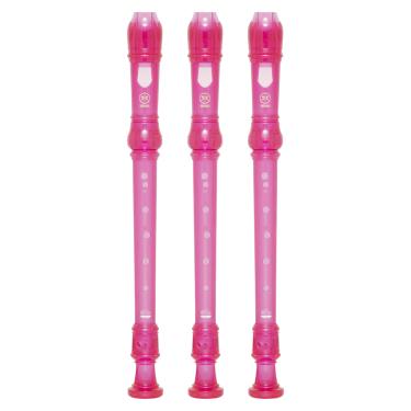 Imagem de Kit 3 Flautas Doce Soprano Germânica Em C YRS-20G Rosa Yamaha