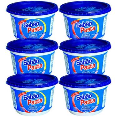 Imagem de Kit 6 Pasta De Sabão P/ Mãos Mecânica Em Geral 400g Promoção - gitanes