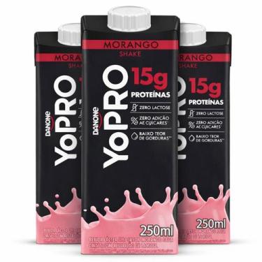 Imagem de Kit 3 YoPRO Morango UHT 15g de proteínas 250ml - Danone