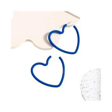 Imagem de Brincos De Argola Grandes De Acrílico Neon Femininos Com Estrela, Joia