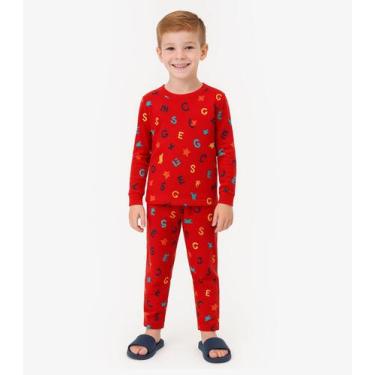 Imagem de Pijama Menino Infantil Select Vermelho, 6, Vermelho