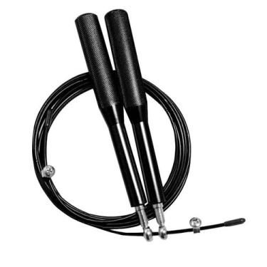 Imagem de Corda Pular Aço 3m Rolamento Speed Profissional - Ideal Mix, Preto