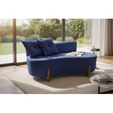 Imagem de Namoradeira Sofá Feijão Luna 130cm Orgânica Couro - Mansão Decor