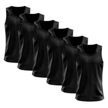 Imagem de Kit 6 Regata Dry Lisa Básica Proteção Solar UV Térmica Camiseta Treino Academia Ciclismo Regatas-Masculino