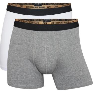Imagem de Kit Cueca Boxer CR7 Underwear Cotton/EA com 2 Peças Tamanho:MGênero:Ma
