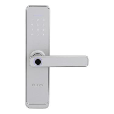Imagem de Fechadura Digital Embutir Biometria Senha Prata - Elsys