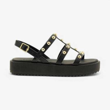 Imagem de Sandália Moleca Flatform - Feminina - Preto - 38, Preto, 38