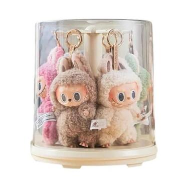 Imagem de Caixa Expositora Transparente Giratória Para Bonecos De Pelúcia Labubu