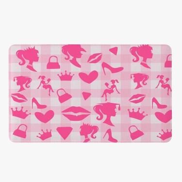 Imagem de Tapete Para Quarto Infantil Estampado Paty Pink 60cm X 40cm - Base Antiderrapante