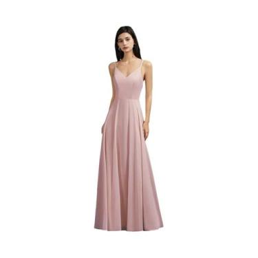 Imagem de Vestido De Festa Longo Elegante Sem Mangas Com Renda Nas Costas, Decot